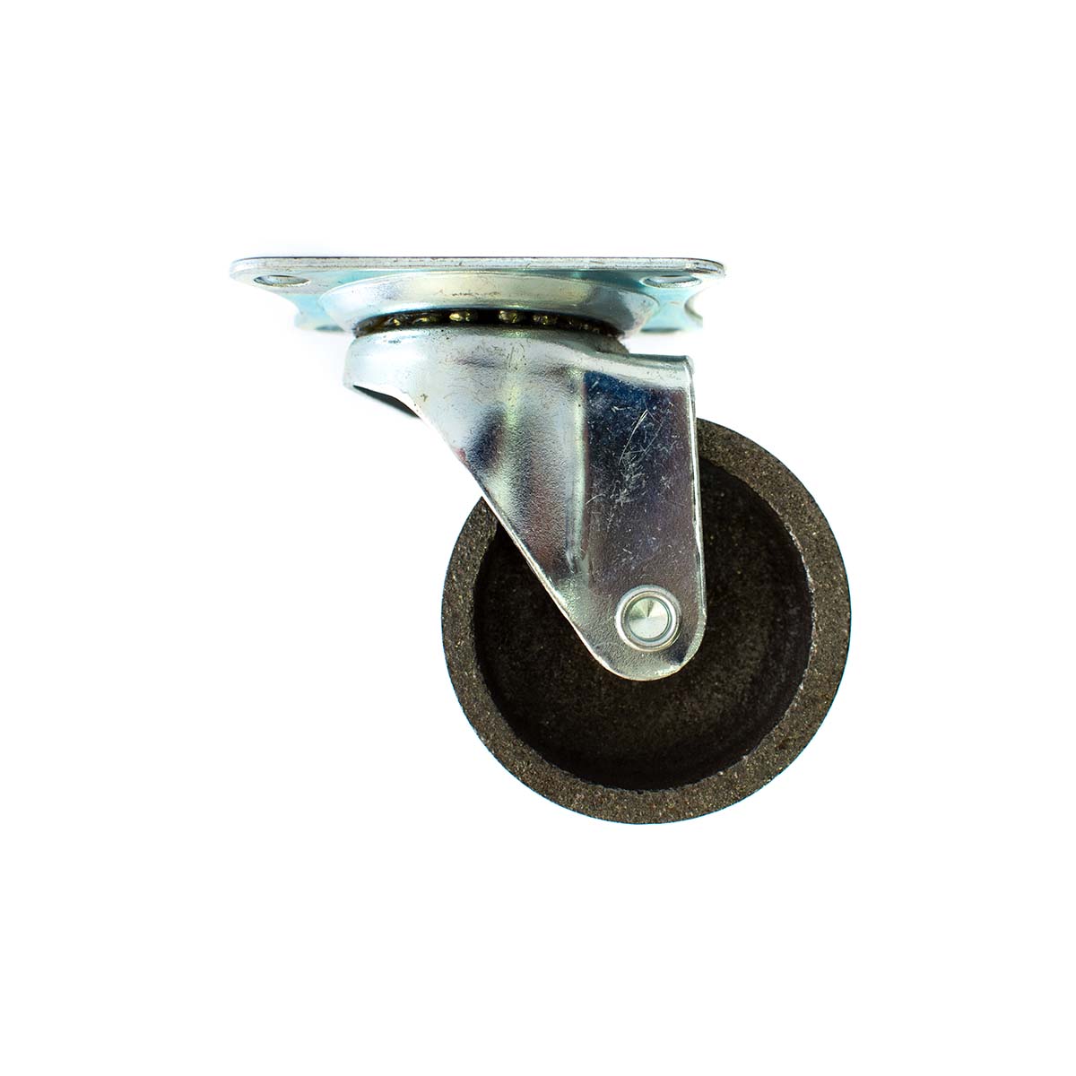 RUEDA METALICA GRIS 2″ CON BASE GIRATORIA LH-1682
