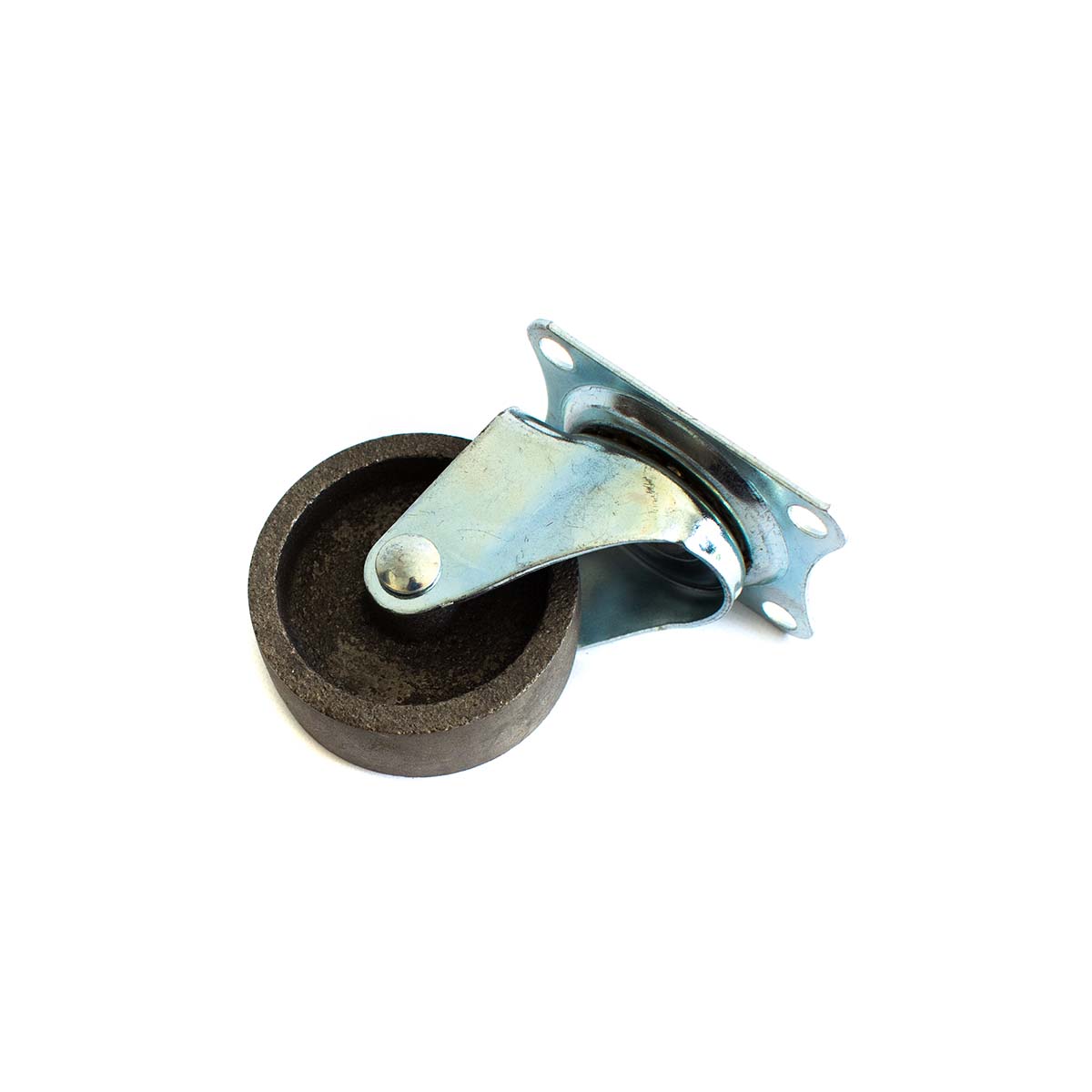 RUEDA METALICA GRIS 2″ CON BASE GIRATORIA LH-1682