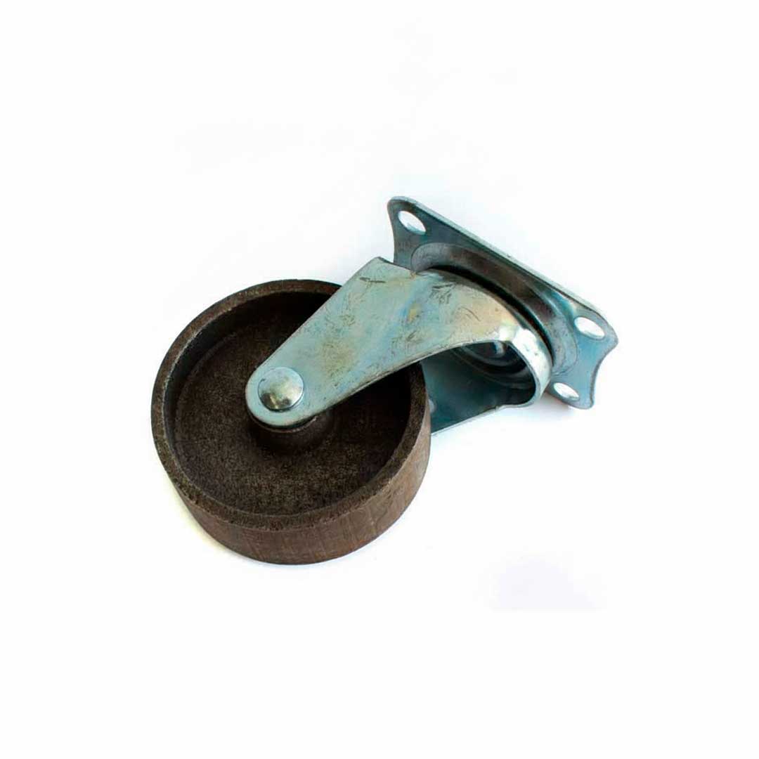 RUEDA METALICA GRIS 2.5″ CON BASE GIRATORIA LH1683