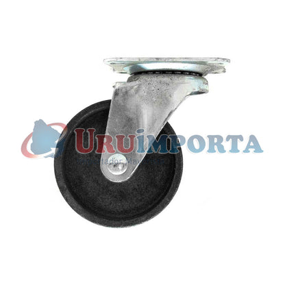 RUEDA METALICA GRIS 3″ CON BASE GIRATORIA LH-1684