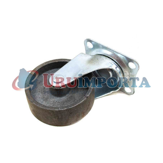 RUEDA METALICA GRIS 3″ CON BASE GIRATORIA LH-1684