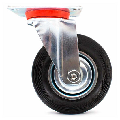 RUEDA NEGRA BASE METALICA 5″ GIRATORIA LH-1686