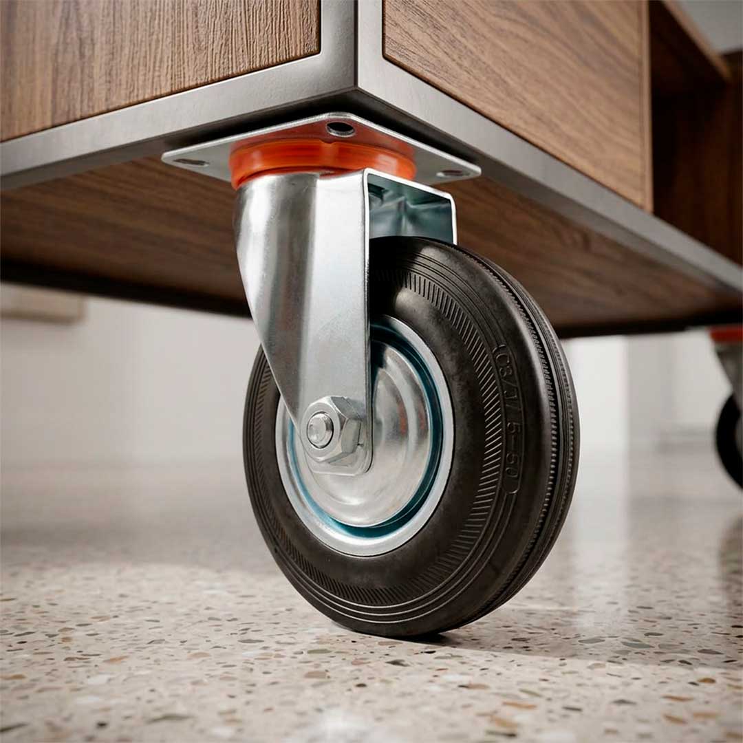 RUEDA NEGRA BASE METALICA 4″ GIRATORIA LH-1685