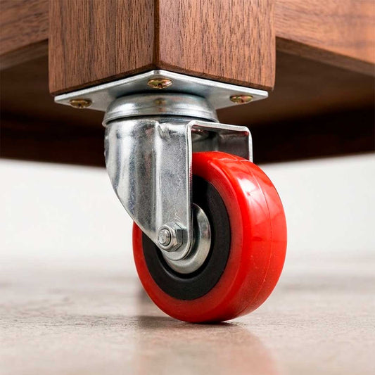 RUEDA ROJA C/BASE METALICA 4″ GIRATORIA LH-1689