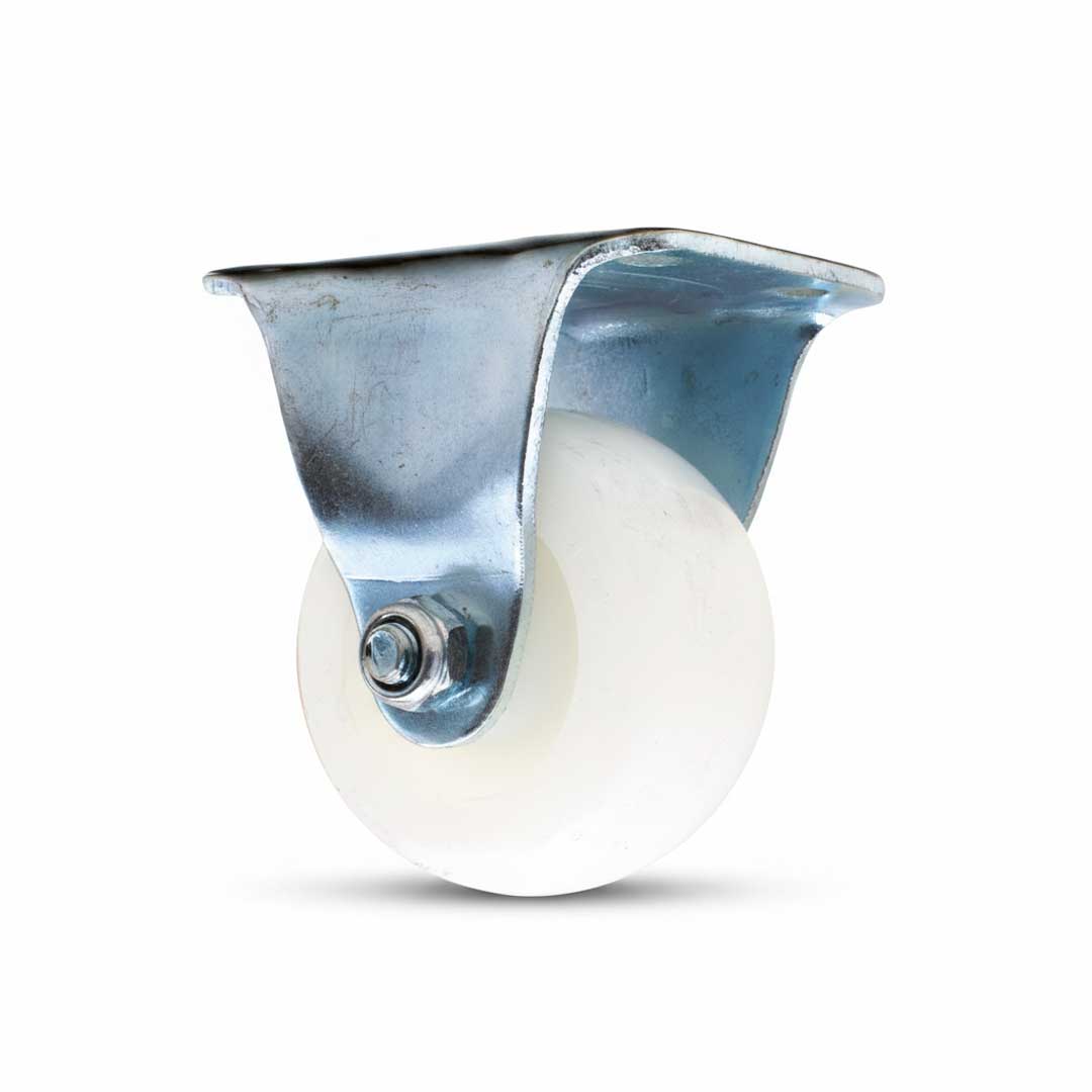 RUEDA BLANCA 2″ BASE METALICA FIJA LH-1694