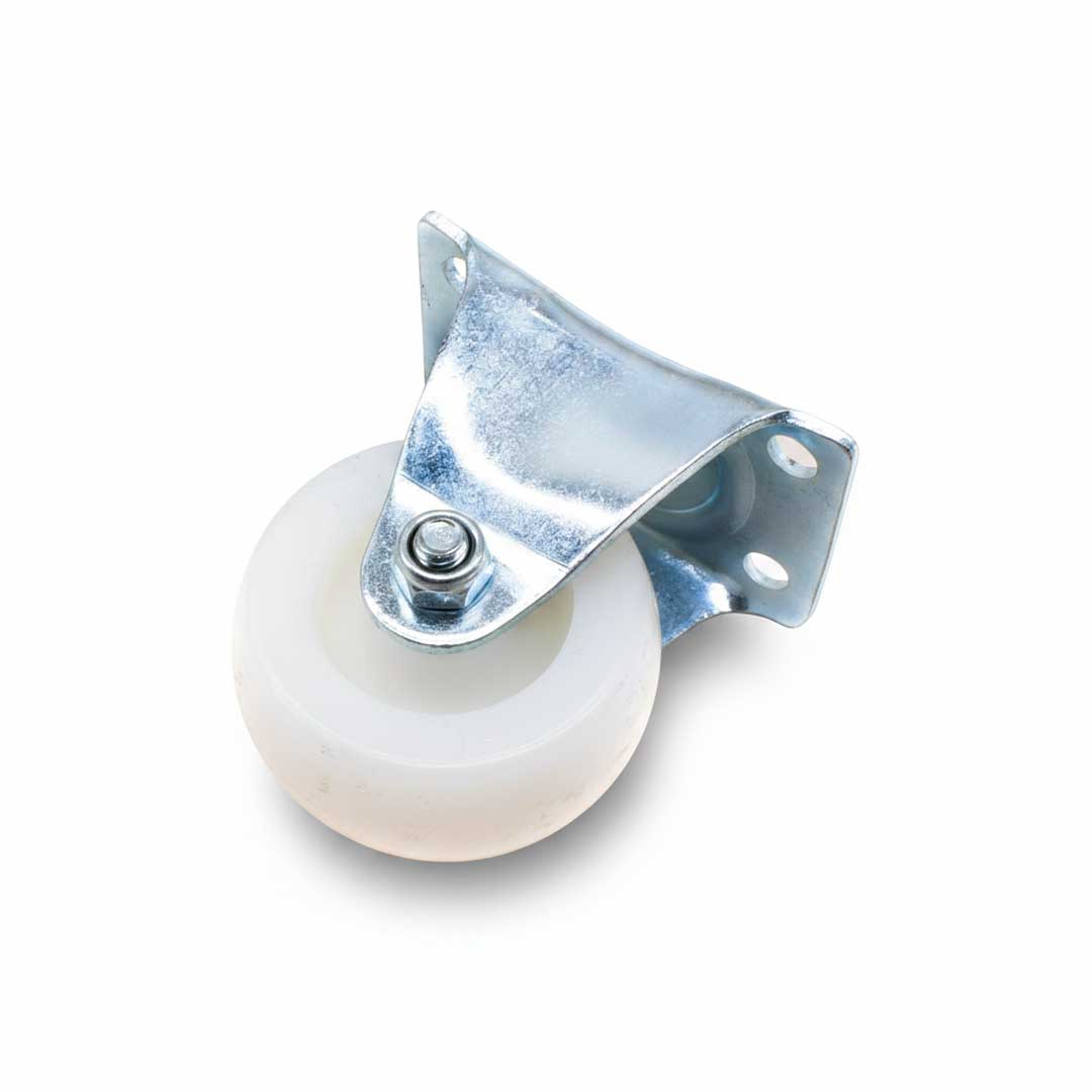 RUEDA BLANCA 2″ BASE METALICA FIJA LH-1694