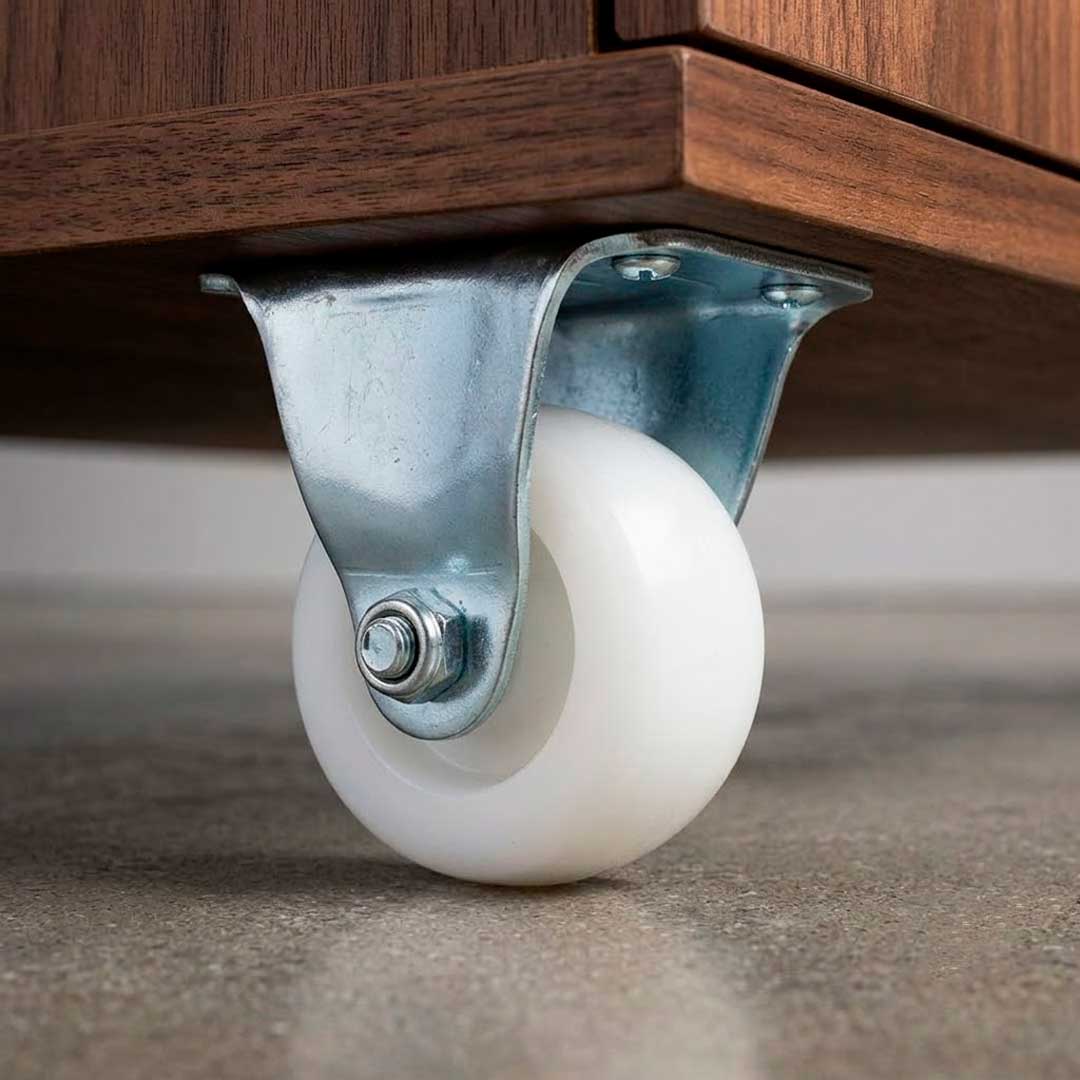 RUEDA BLANCA 2″ BASE METALICA FIJA LH-1694
