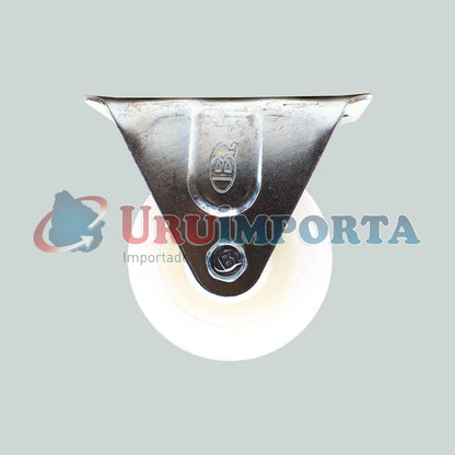 RUEDA BLANCA 2.5″ BASE METALICA FIJA LH-1695