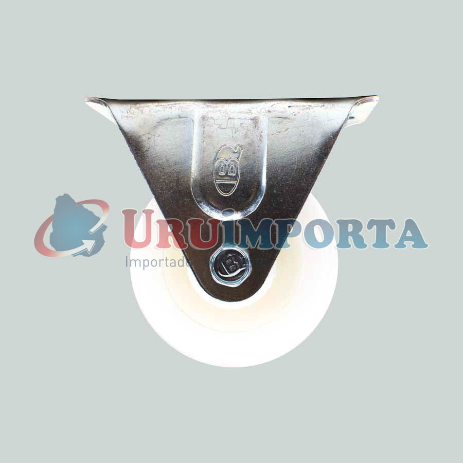 RUEDA BLANCA 2.5″ BASE METALICA FIJA LH-1695