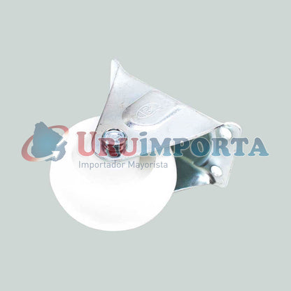 RUEDA BLANCA 2.5″ BASE METALICA FIJA LH-1695