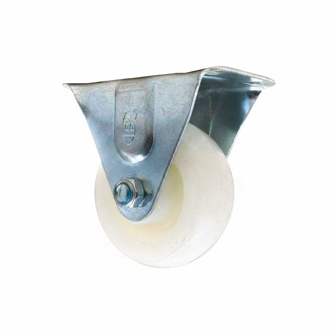RUEDA BLANCA 3″ BASE METALICA FIJA LH-1696