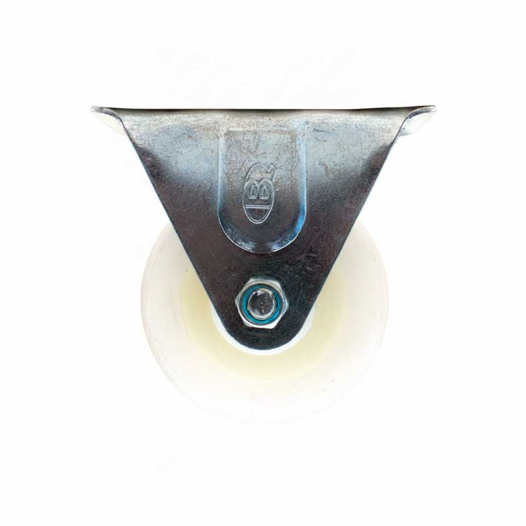 RUEDA BLANCA 3″ BASE METALICA FIJA LH-1696