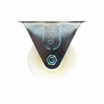 RUEDA BLANCA 3″ BASE METALICA FIJA LH-1696