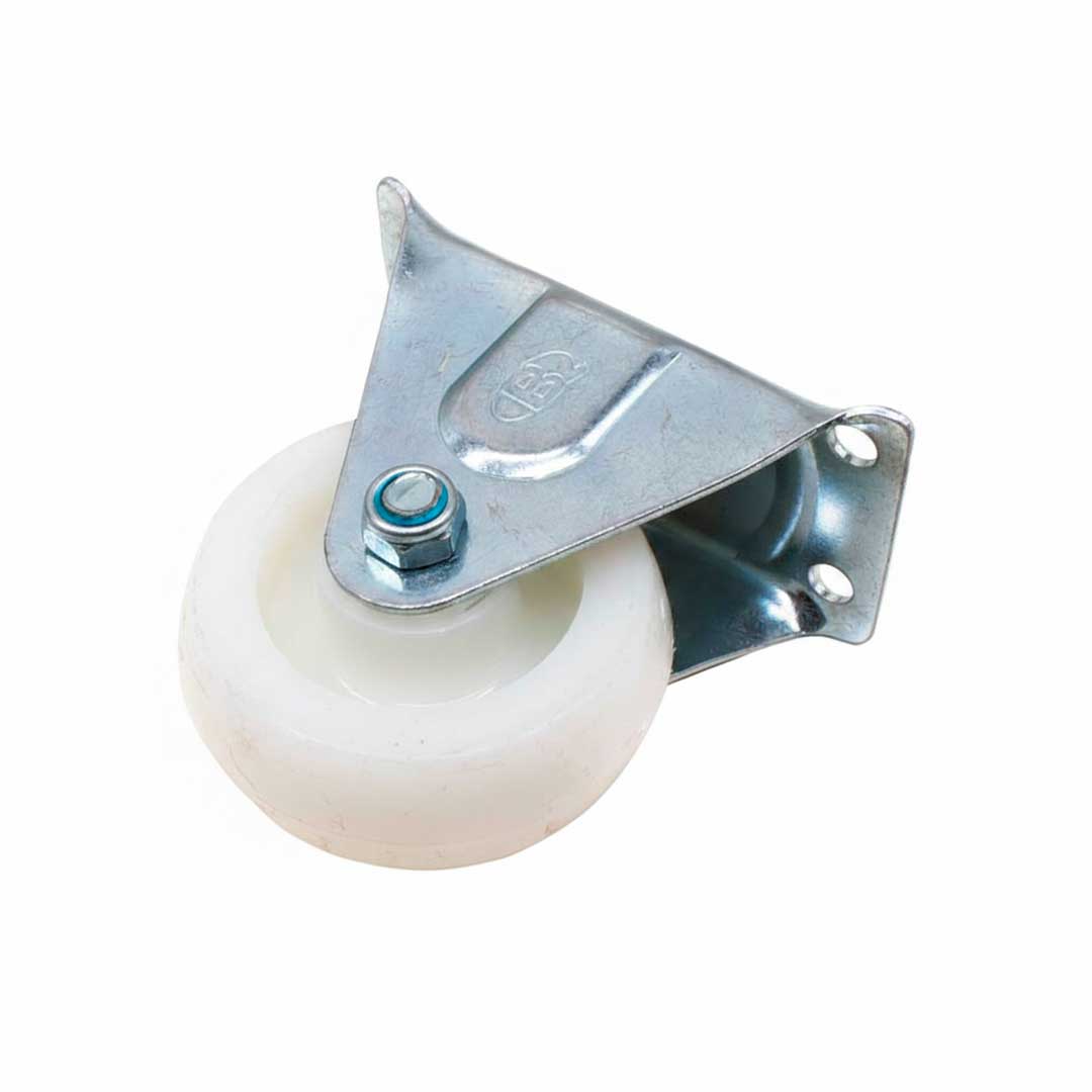 RUEDA BLANCA 3″ BASE METALICA FIJA LH-1696