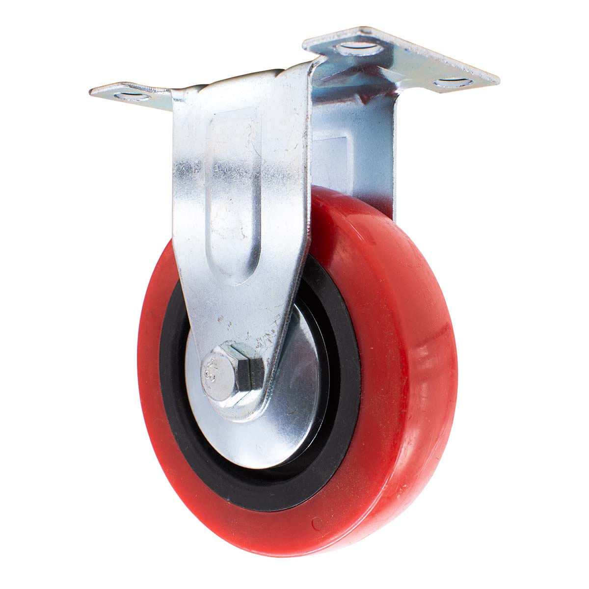 RUEDA BASE METALICA 5″ FIJA COLOR ROJO LH-1692