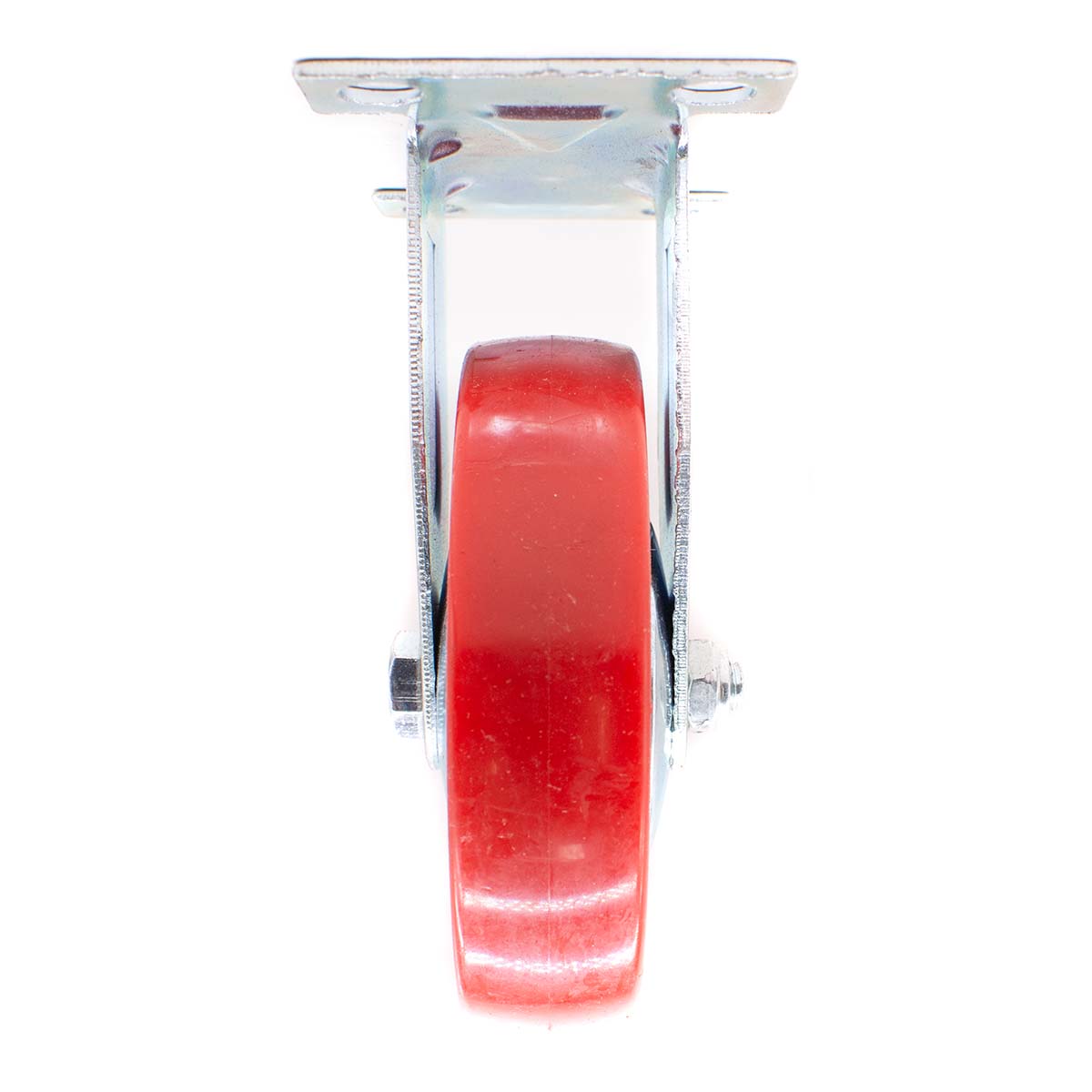 RUEDA BASE METALICA 4″ FIJA COLOR ROJO LH-1691