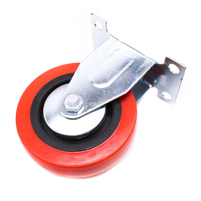 RUEDA BASE METALICA 4″ FIJA COLOR ROJO LH-1691