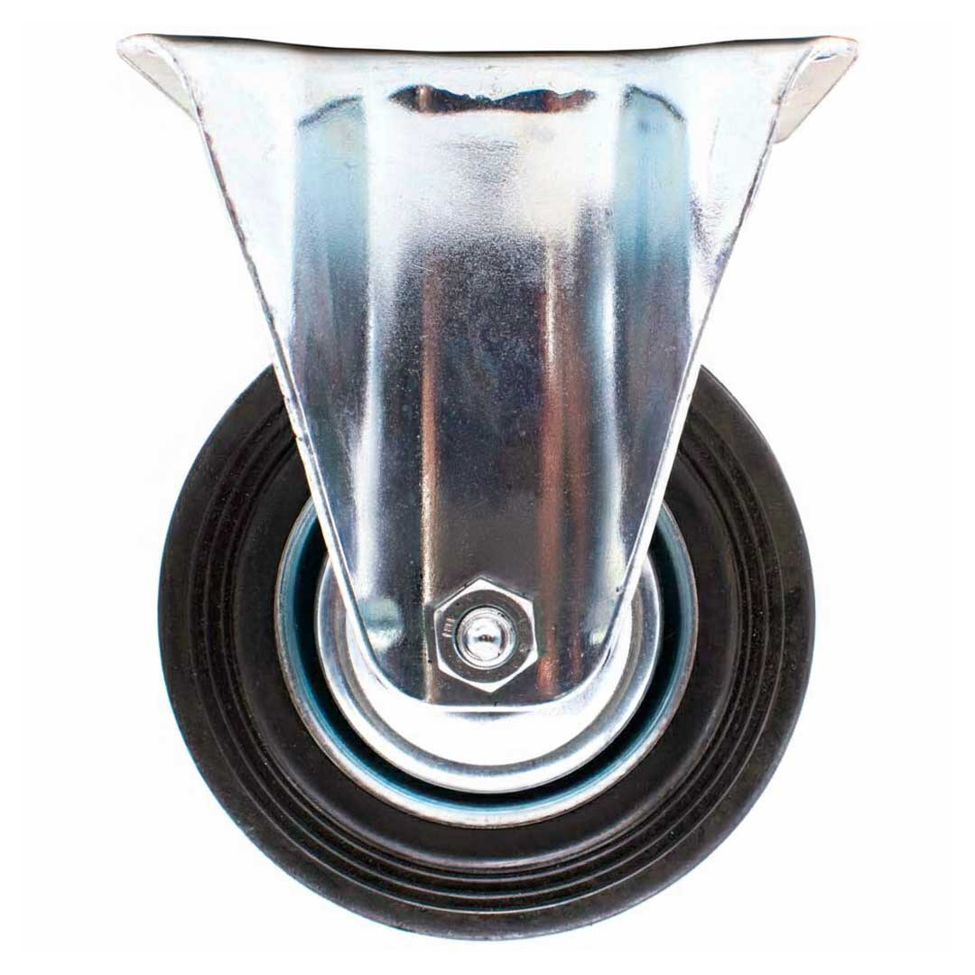 RUEDA COLOR NEGRO 5″ BASE METALICA FIJA LH-1688