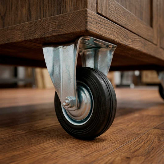 RUEDA COLOR NEGRO 5″ BASE METALICA FIJA LH-1688