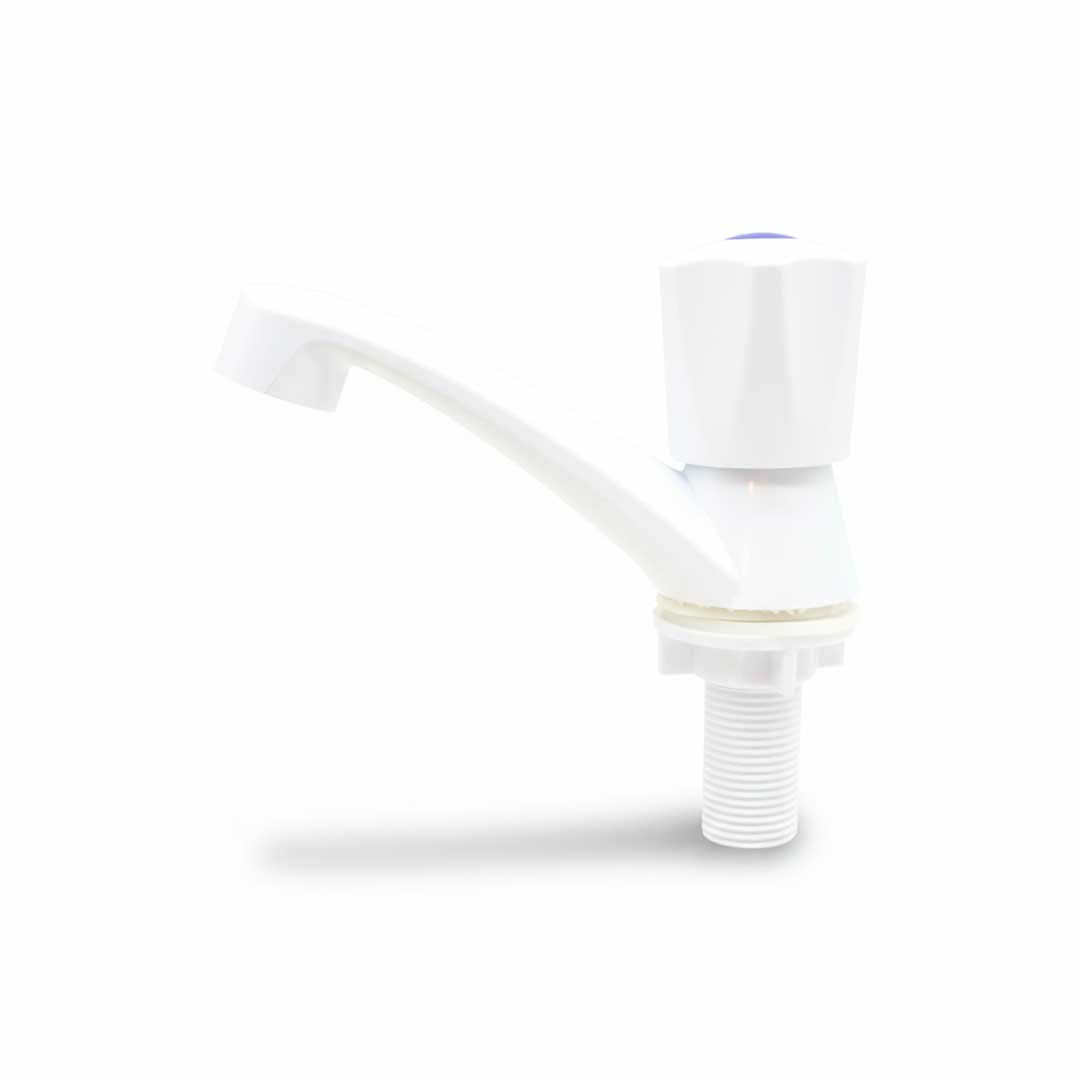 CANILLA LAVATORIO PLASTI BLANCA HEXAGONAL LH-2205