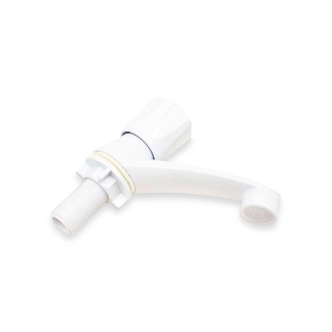 CANILLA LAVATORIO PLASTI BLANCA HEXAGONAL LH-2205