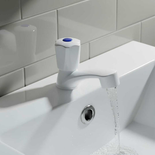 CANILLA LAVATORIO PLASTI BLANCA HEXAGONAL LH-2205