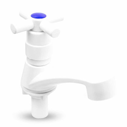 CANILLA LAVATORIO PLAST BLANCA VOLANT CRUZ LH-2206