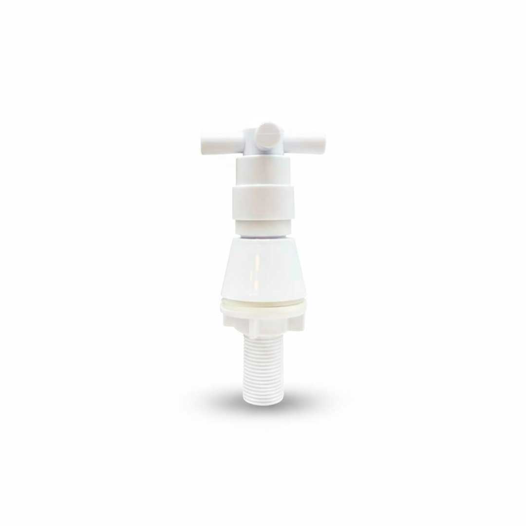 CANILLA LAVATORIO PLAST BLANCA VOLANT CRUZ LH-2206