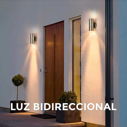 LUMINARIA APLIQUE EXT 2 LUCES METAL PULIDO LH-2091