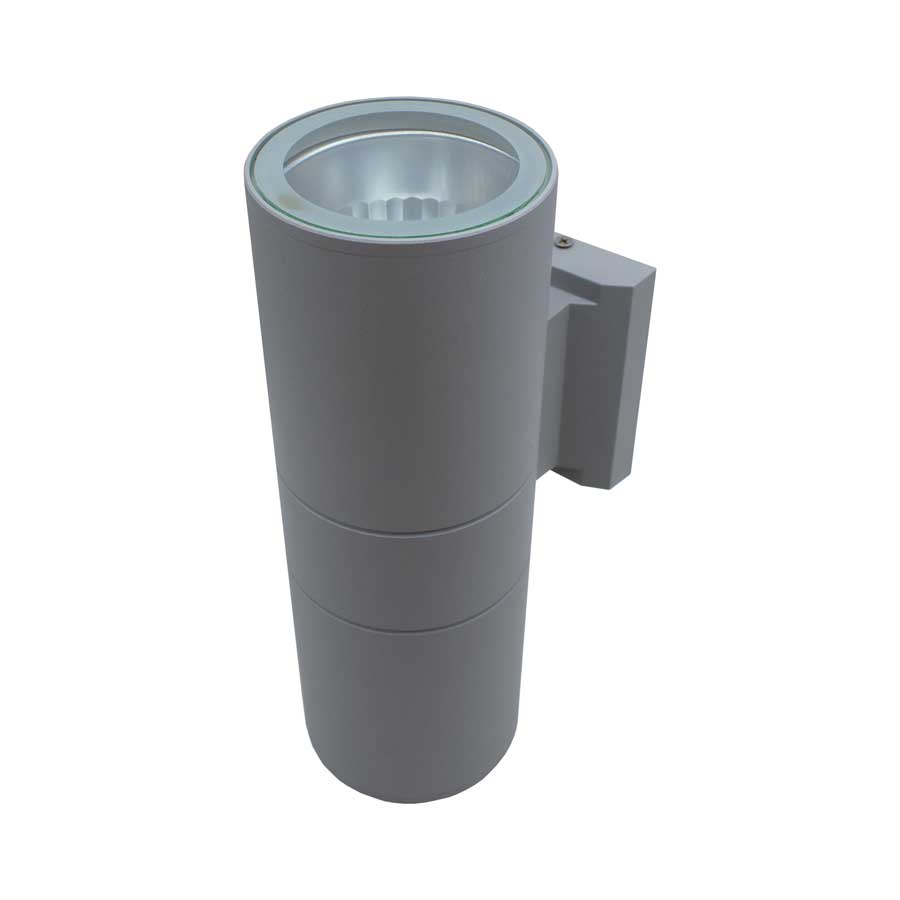 LUMINARIA EXT 2 LUCES 9CM DE DIAMETRO GRIS LH-2095