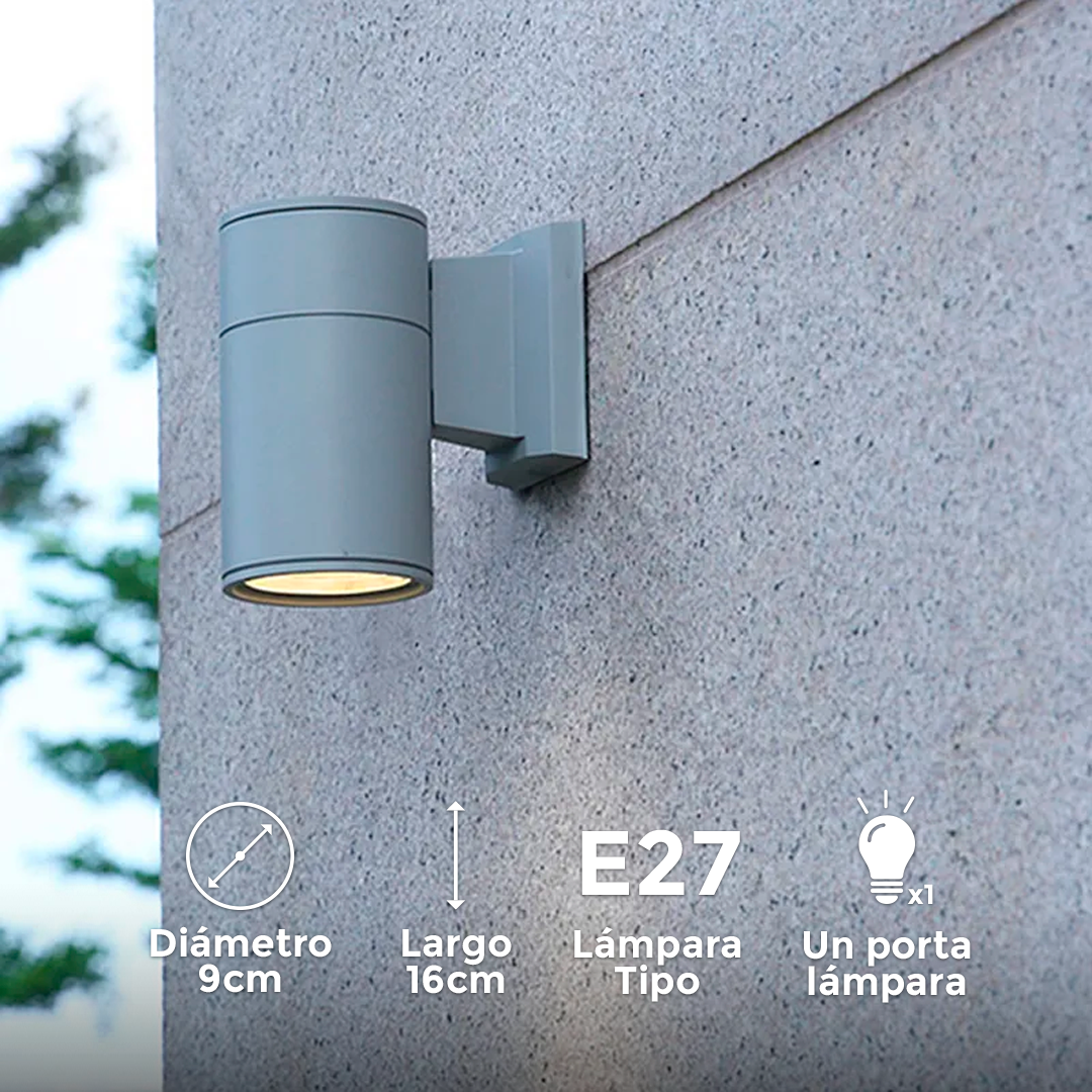LUMINARIA EXT 1 LUZ 9CM DE DIAMETRO GRIS LH-2093