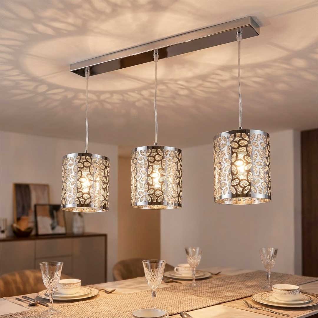LAMPARA DE COLGAR 3 LUCES REJILLA METALICA LH-2100