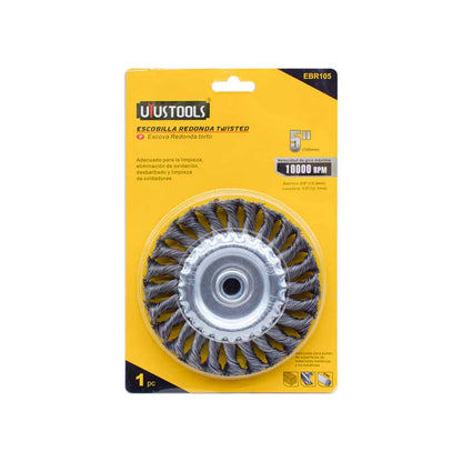 CEPILLO 5″ ACERO TRENZADO UYUSTOOLS EBR105