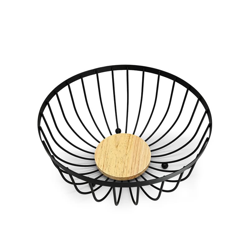 CESTO 25CM PARA FRUTAS MADERA HIERRO LH-3672