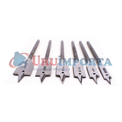 MECHA P/MADERA PLANA 6PZ 3/8″-1″ MAKAWA MK-0182