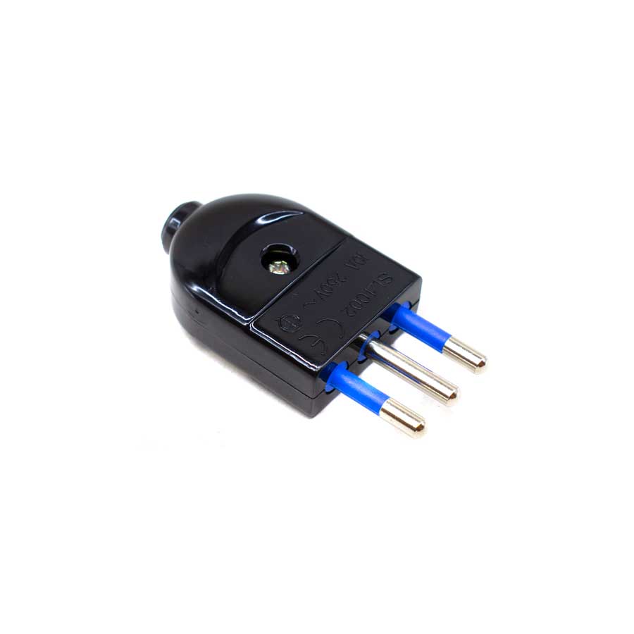 FICHA MODULAR 10AMP 3 PATAS NEGRA LED LIFE SL1002