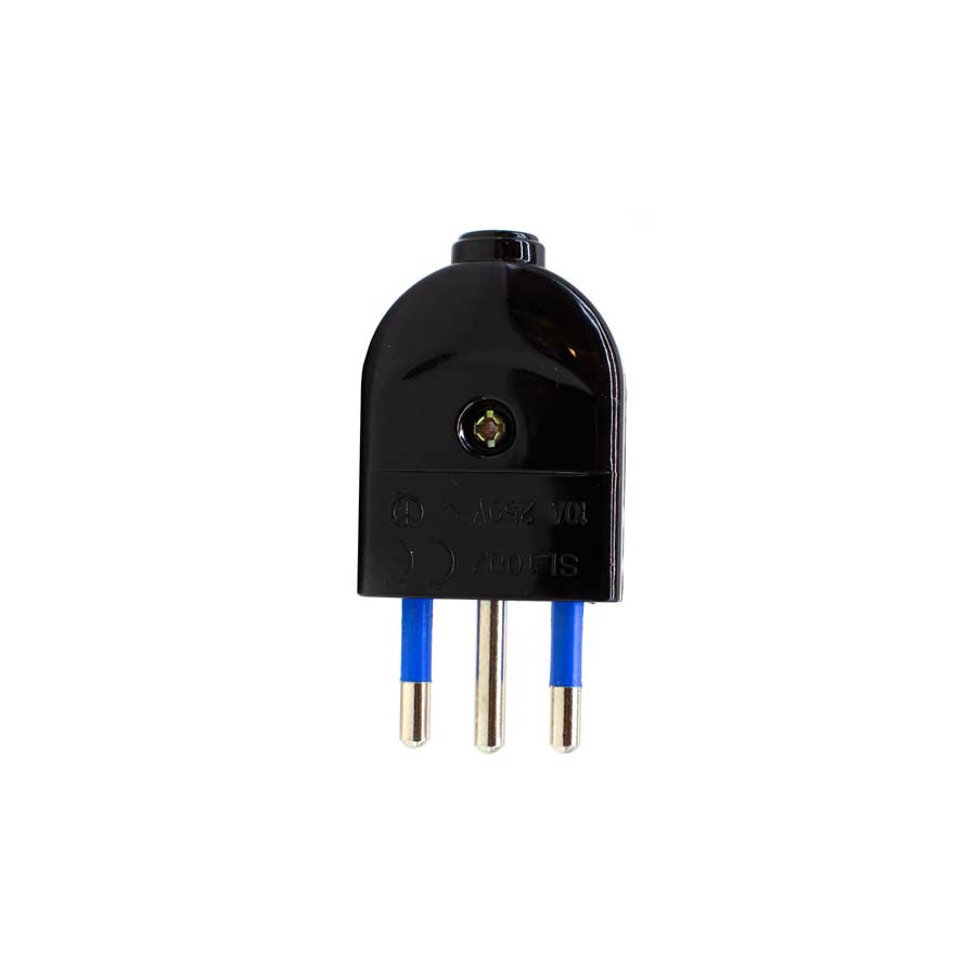 FICHA MODULAR 10AMP 3 PATAS NEGRA LED LIFE SL1002