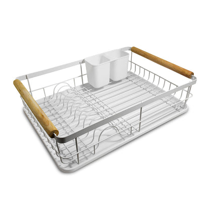 ESCURRIDOR METAL BLANCO CON CUBIETERO LH-3678