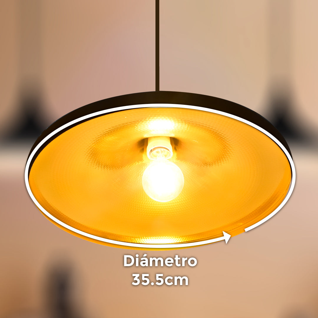 LAMPARA DE COLGAR PLANA NEGRO MATE LH-2312