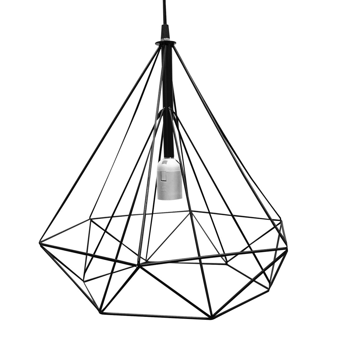 LAMPARA COLGAR VINTAGE JAULA METALICA NEGRA LH2313