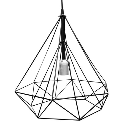 LAMPARA COLGAR VINTAGE JAULA METALICA NEGRA LH2313