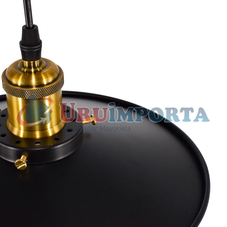 LAMPARA COLGAR VINTAGE METAL NEGRA/DORADA LH2317