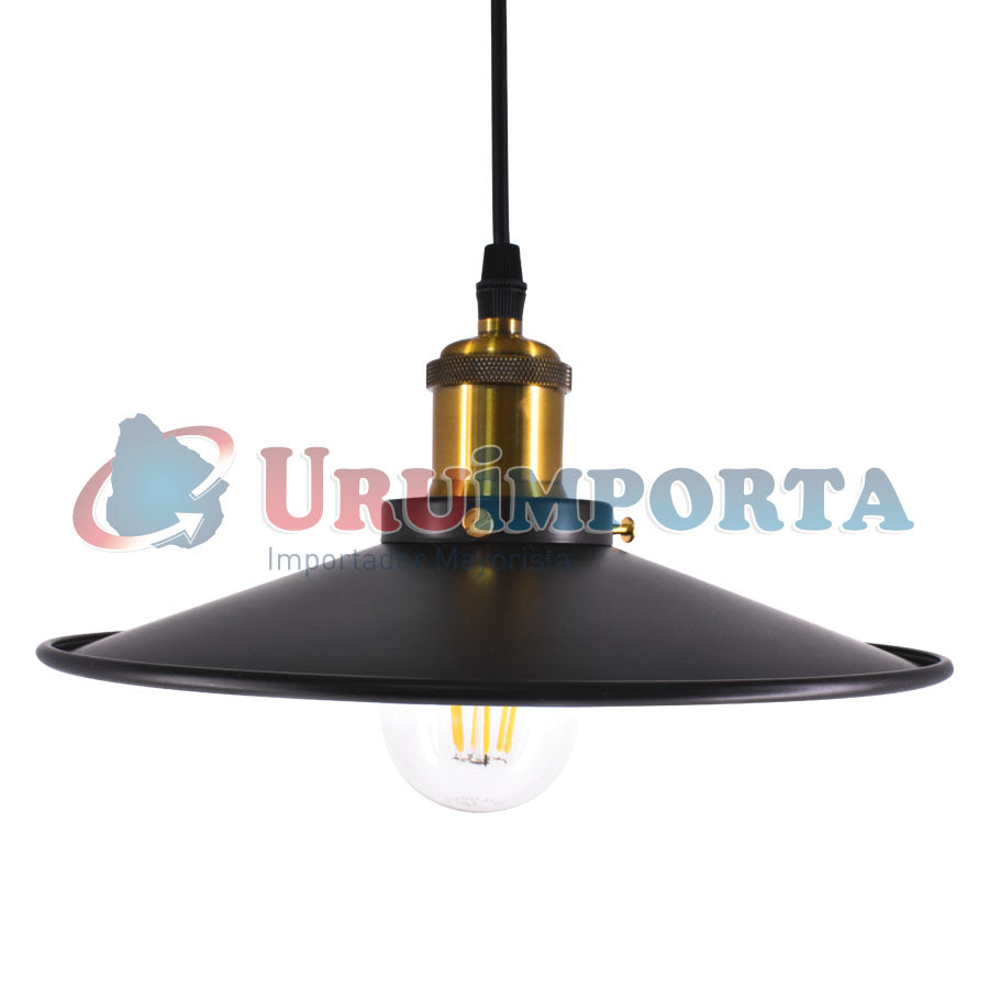 LAMPARA COLGAR VINTAGE METAL NEGRA/DORADA LH2317