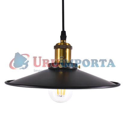 LAMPARA COLGAR VINTAGE METAL NEGRA/DORADA LH2317