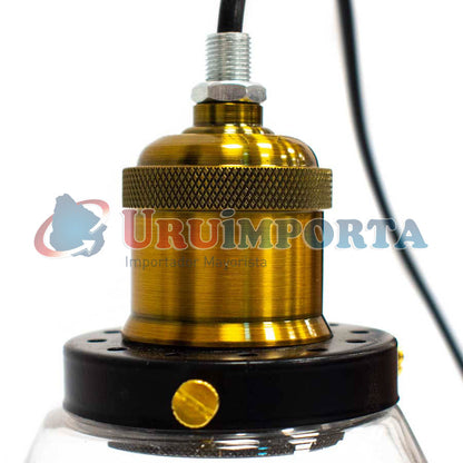 LAMPARA DE COLGAR VINTAGE DE VIDRIO LH-2318
