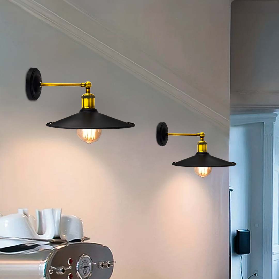 APLIQUE DE PARED VINTAGE DORADO/NEGRO LH-2319
