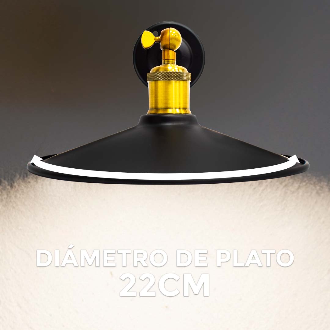 APLIQUE DE PARED VINTAGE DORADO/NEGRO LH-2319