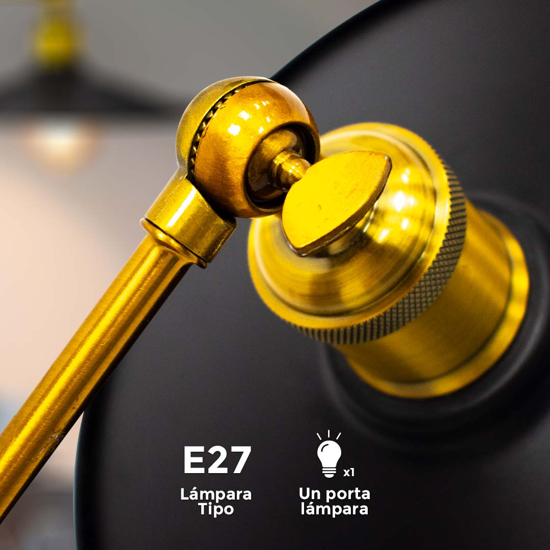 APLIQUE DE PARED VINTAGE DORADO/NEGRO LH-2319