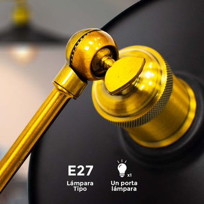 APLIQUE DE PARED VINTAGE DORADO/NEGRO LH-2319