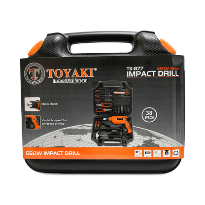 TALADRO 13MM 650W CON HERRAMIENTAS TOYAKI TK-877